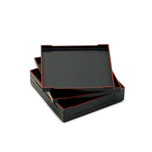 Square Stackable Lacquer Tray 5-1/4", Black