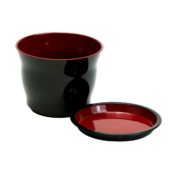 Lacquer Soba Sauce Cup w/Lid, Black/Red