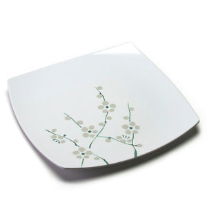 10-1/4" Melamine Square Plate, White Plum