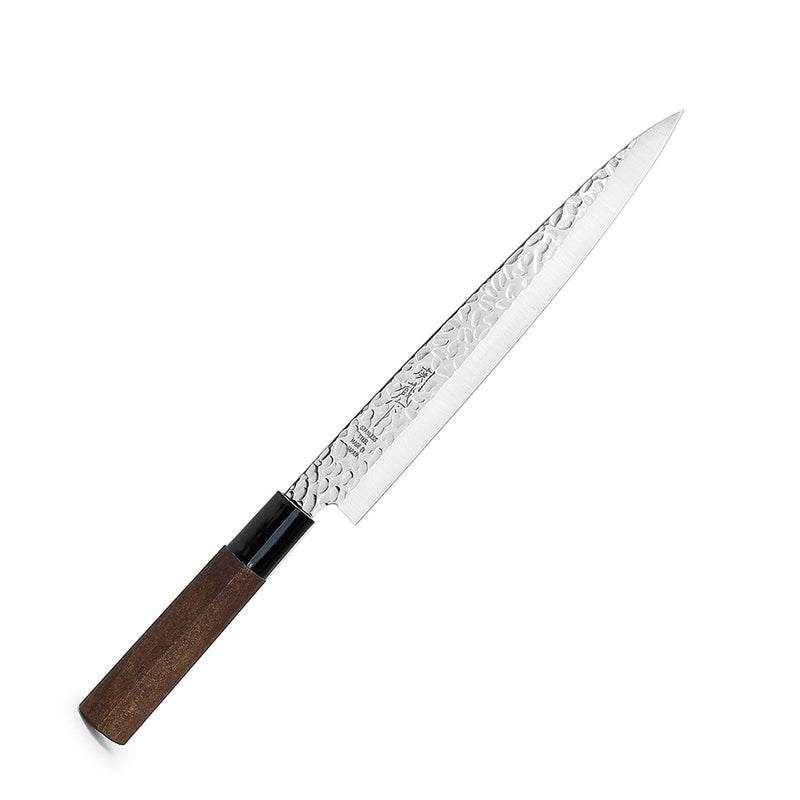 8115-H2 sashimi knife with narrow stainless steel blade and wooden handle
