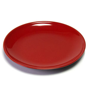 Melamine Round Plate 11-1/2", Black/Red