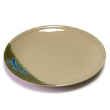 11½″ Beige & Green Melamine Round Plate