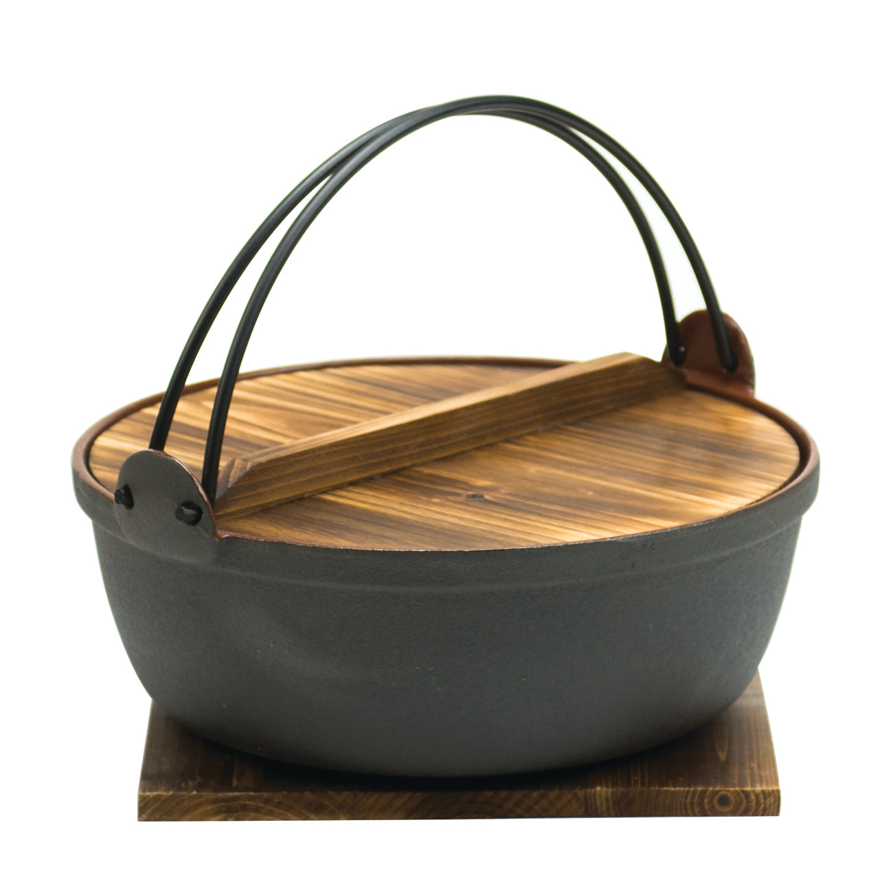 Iron Nabe Pot 9.5" (24cm) w/Lid & Base