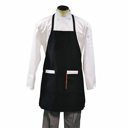Apron w/ 2 Pocket, Neck Strap 28"x30" Black