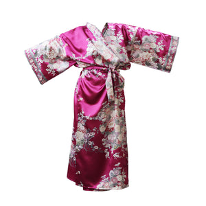 Kimono Py 56"L Flower & Palankeen , Black