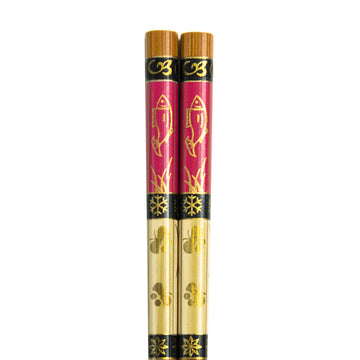 Japanese Style Wooden Chopsticks 8-7/8", Fish & Butterfly