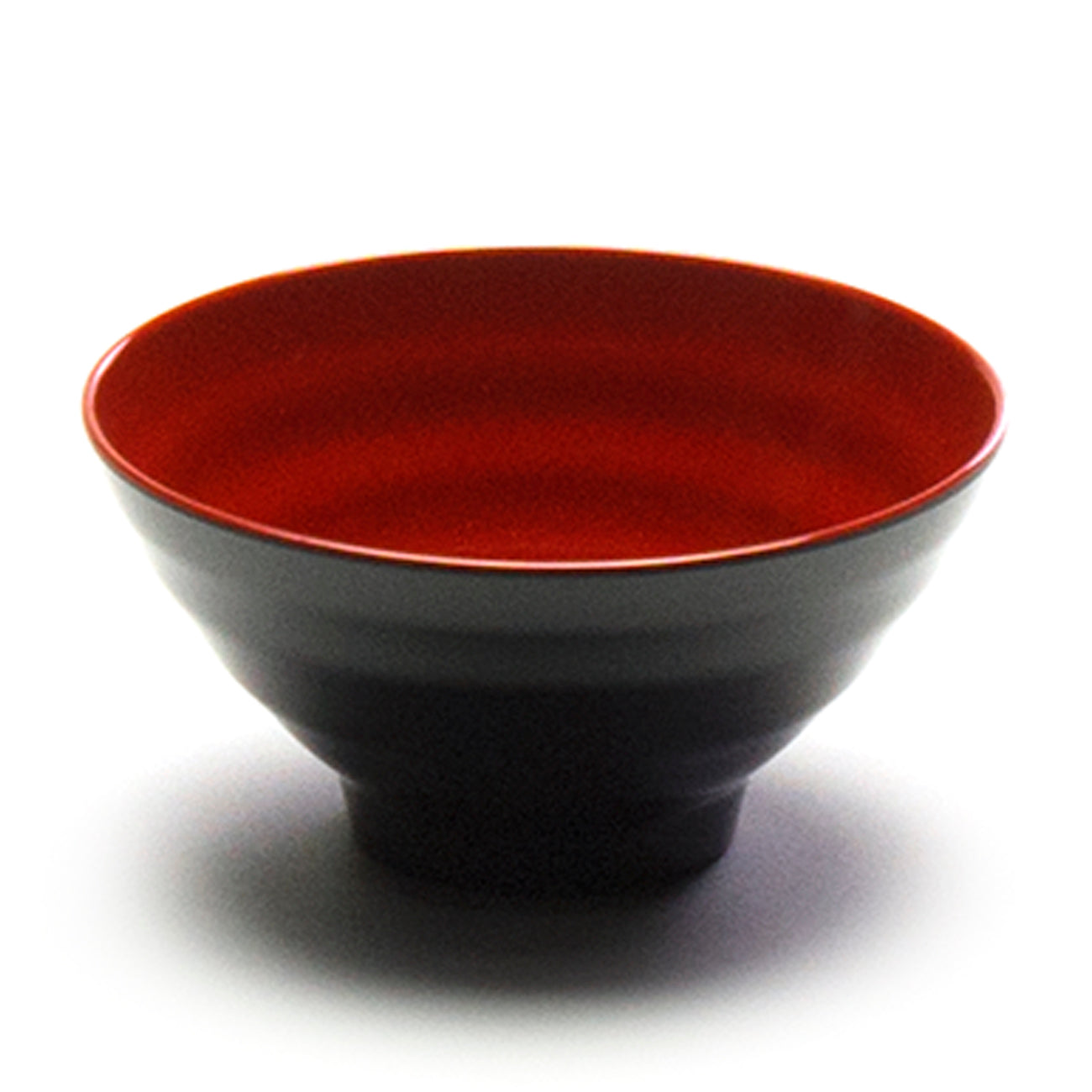 Melamine Round Bowl 4-7/8", Black/Red