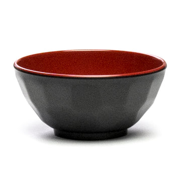 Melamine Round Bowl 4-3/4", Black/Red