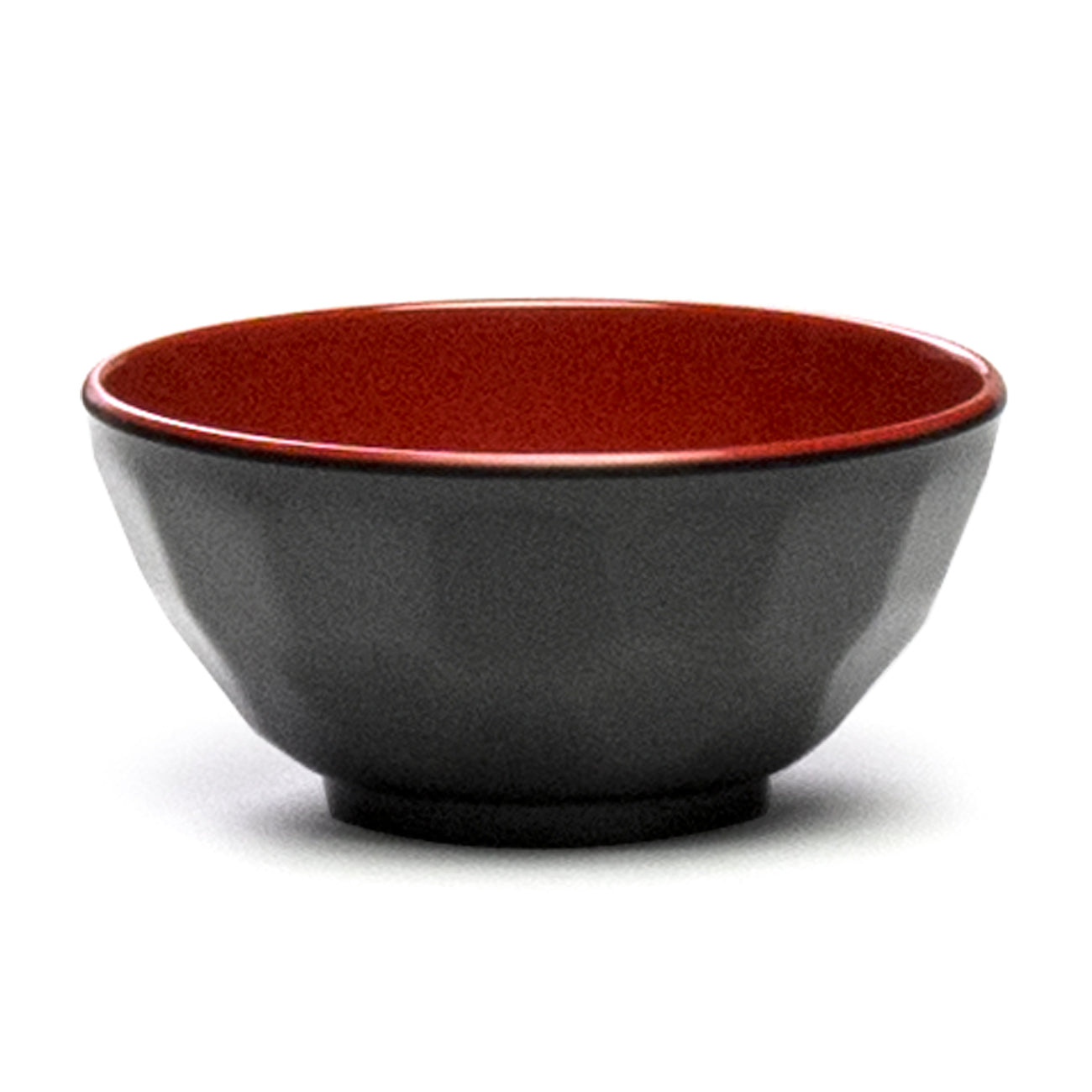 Melamine Round Bowl 4-3/4", Black/Red