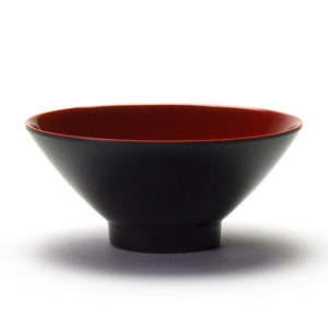 Melamine Round Bowl 4-5/8", Black/Red