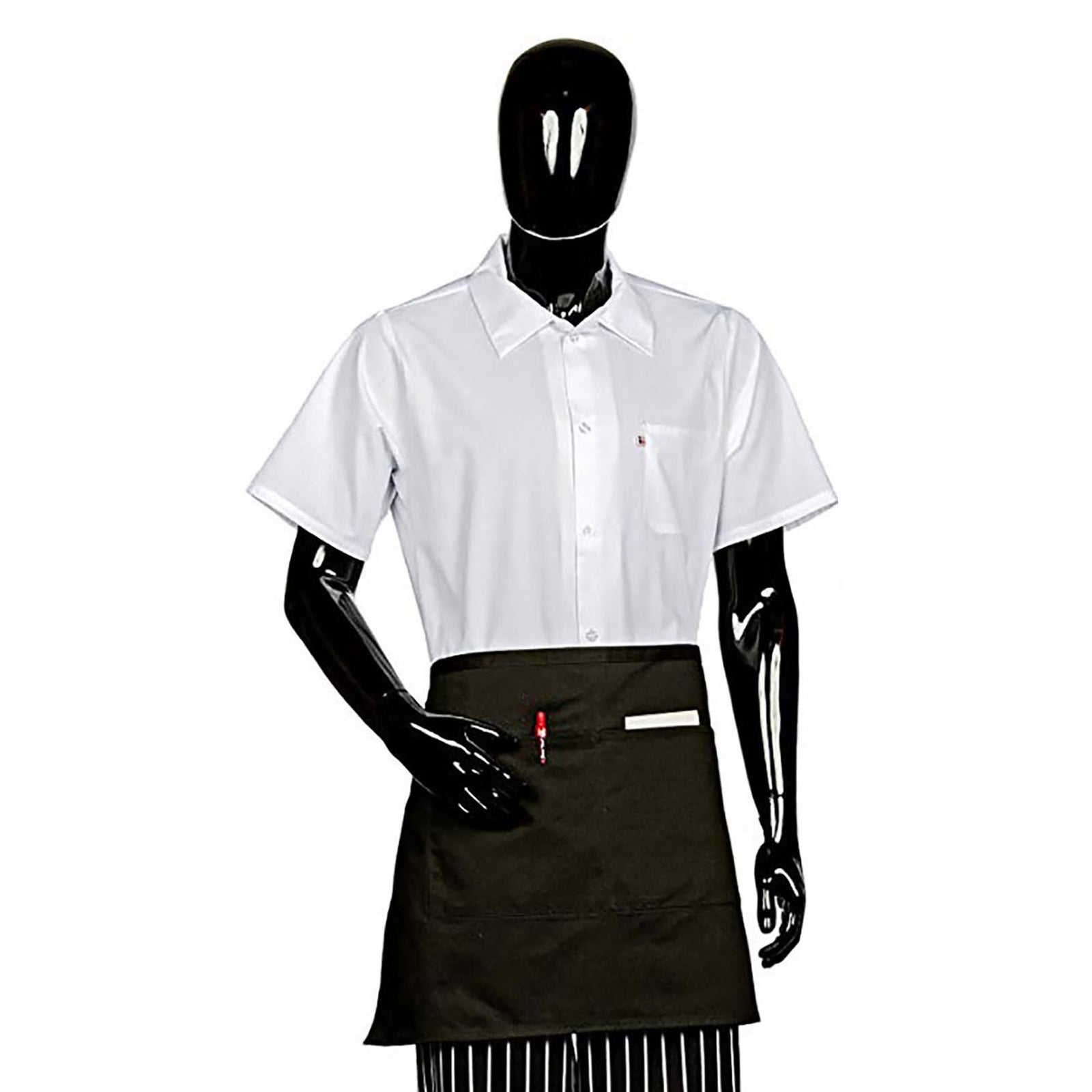 Apron 1/2 Bistro 2 Center Pockets 28"x19", Black