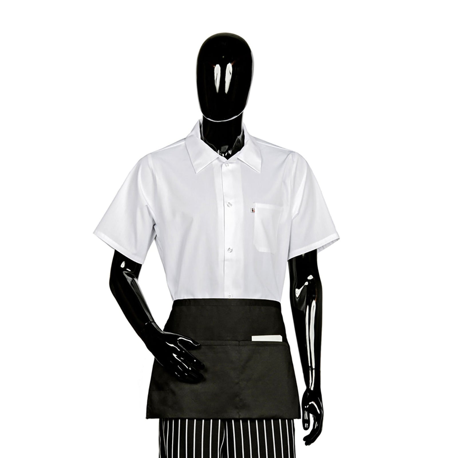 Waist Apron, Three Fold-Up Pockets 22"x12″, Black