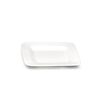 5" Square Plate, White Ceramic