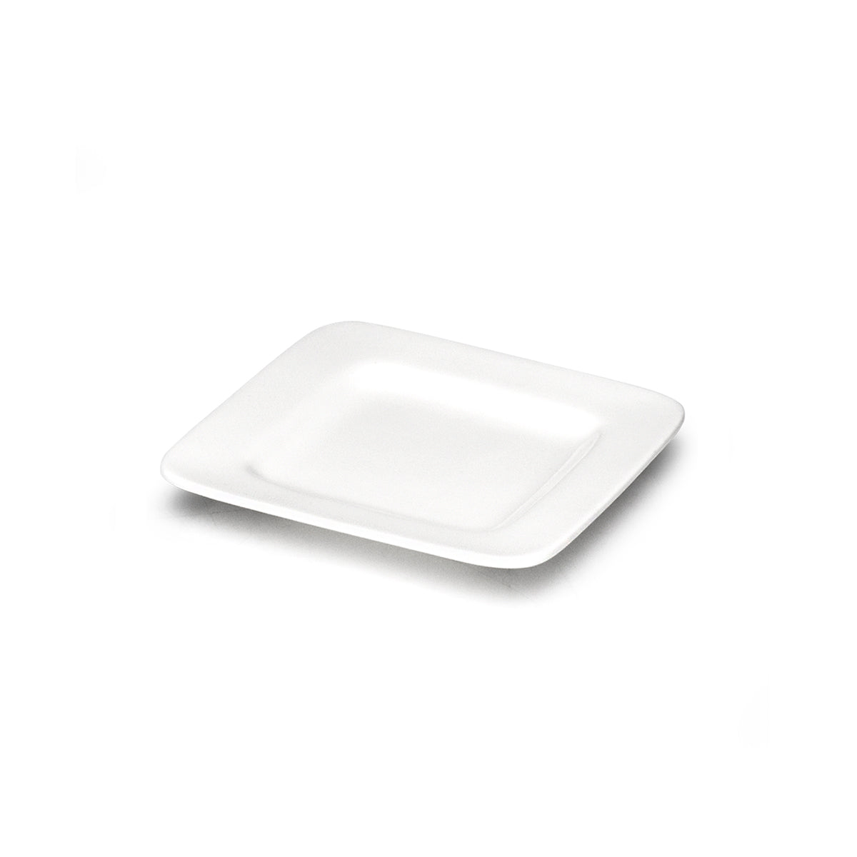 5" Square Plate, White Ceramic