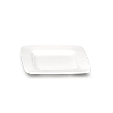 6" Square Plate, White Ceramic