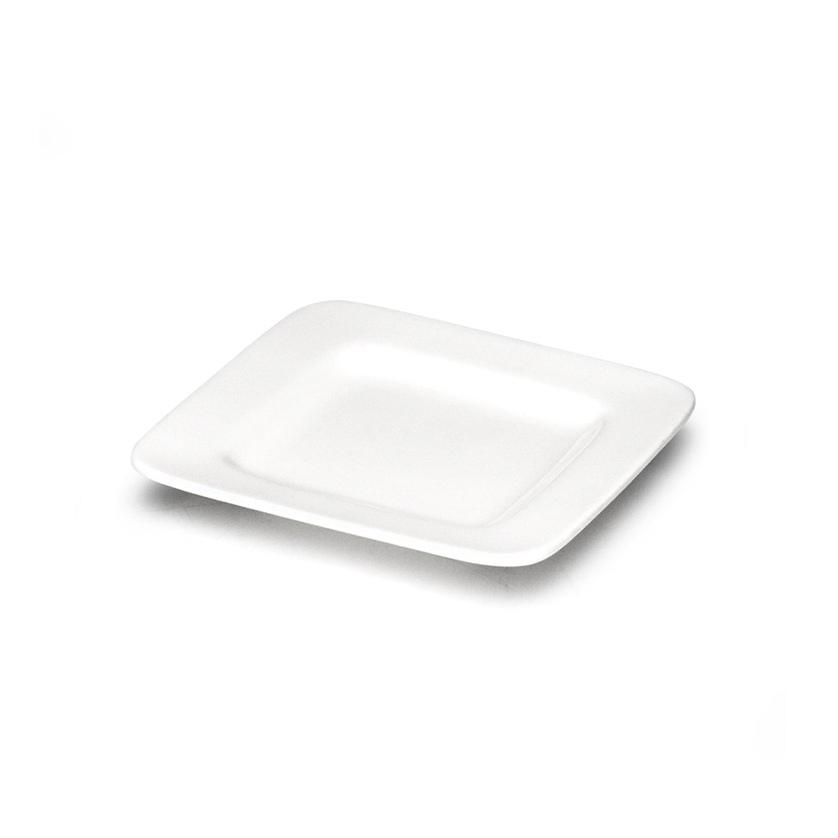 6" Square Plate, White Ceramic