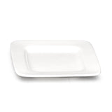 10" Tilted Square Plate, White Ceramic