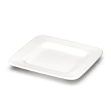 10" Tilted Square Plate, White Ceramic