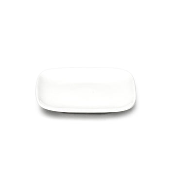 4-1/2" Square Plate, White Ceramic