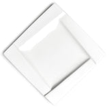 12-1/4" Tilted Square Plate, White Ceramic
