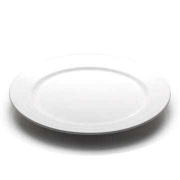 12" Round Plate, White Ceramic