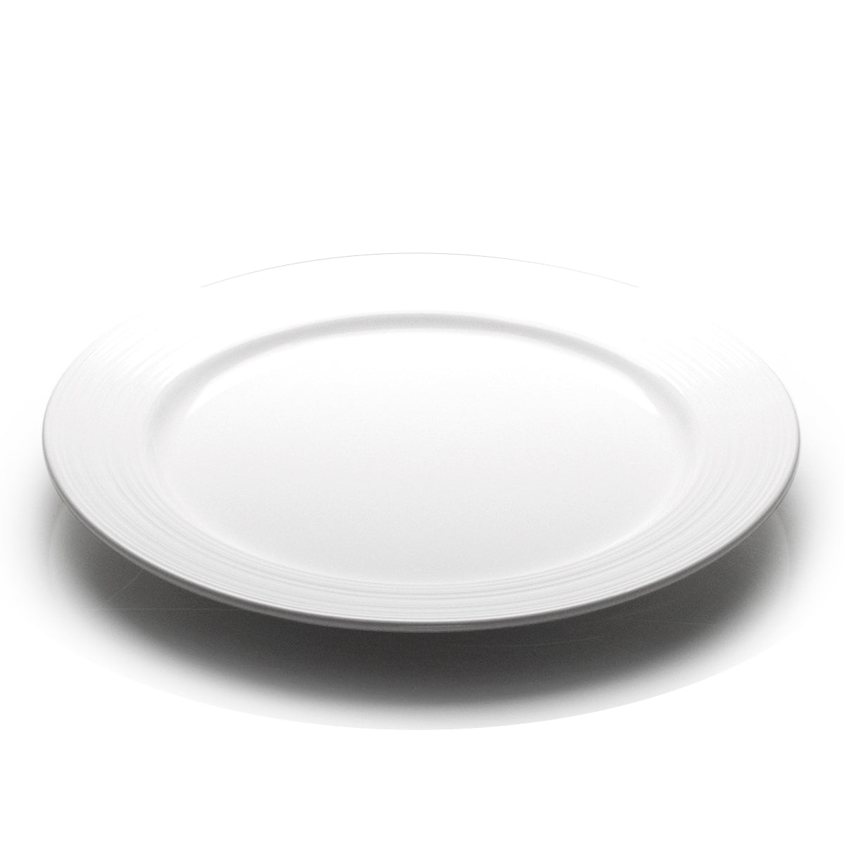 12" Round Plate, White Ceramic