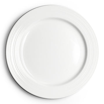 12" Round Plate, White Ceramic