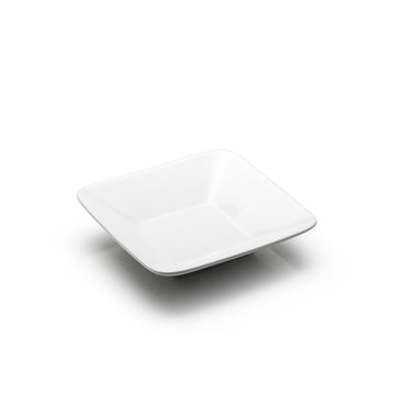 3-1/4" Square Sauce Plate, White Ceramic