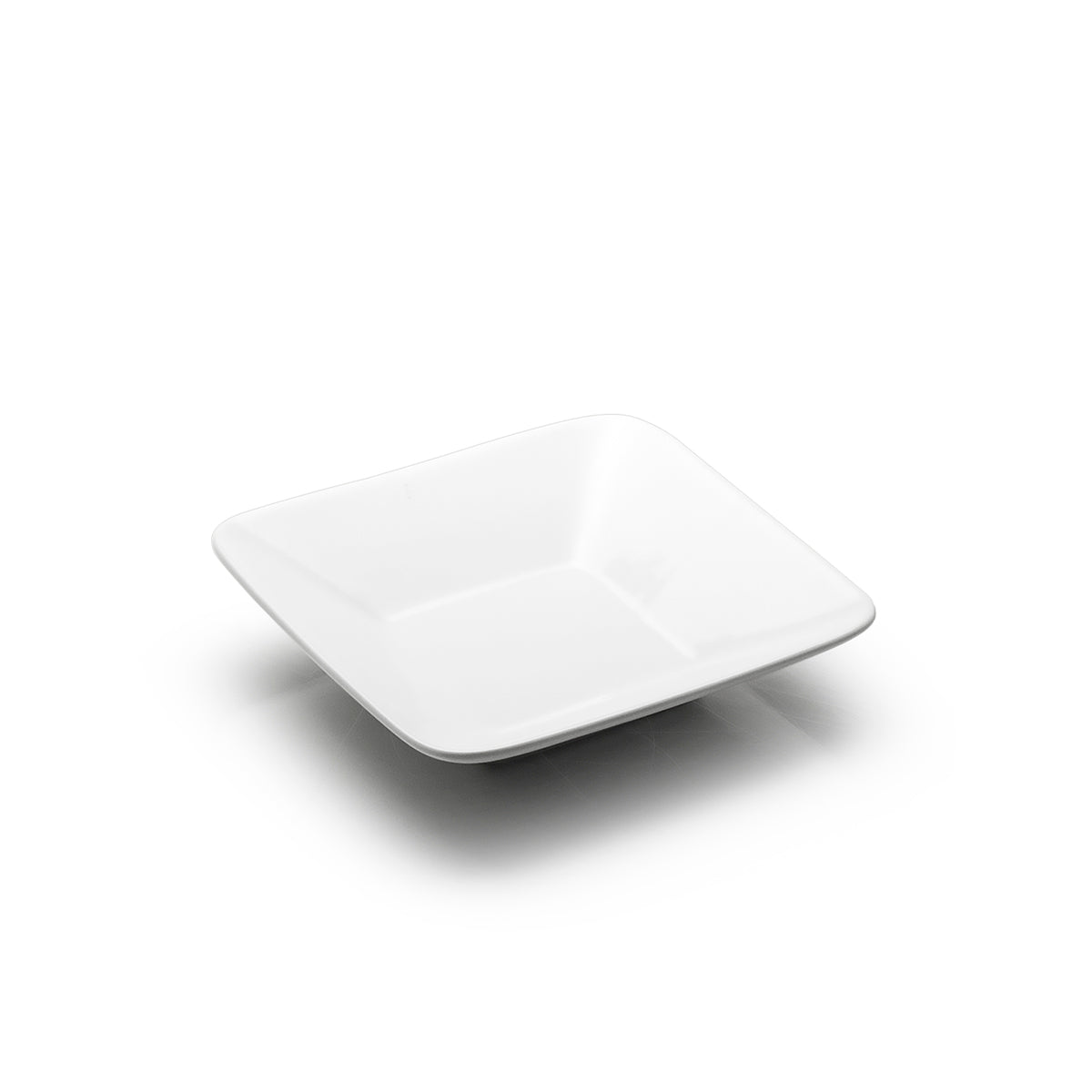 3-1/4" Square Sauce Plate, White Ceramic