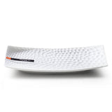 14″ × 8½″ White Ceramic Textured Rectangular Plate