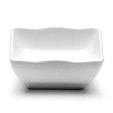 2.75" Square Sauce Plate, White Ceramic