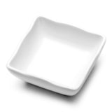 2.75" Square Sauce Plate, White Ceramic