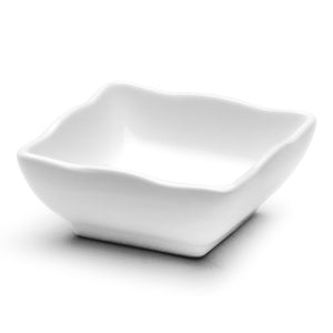 2.75" Square Sauce Plate, White Ceramic