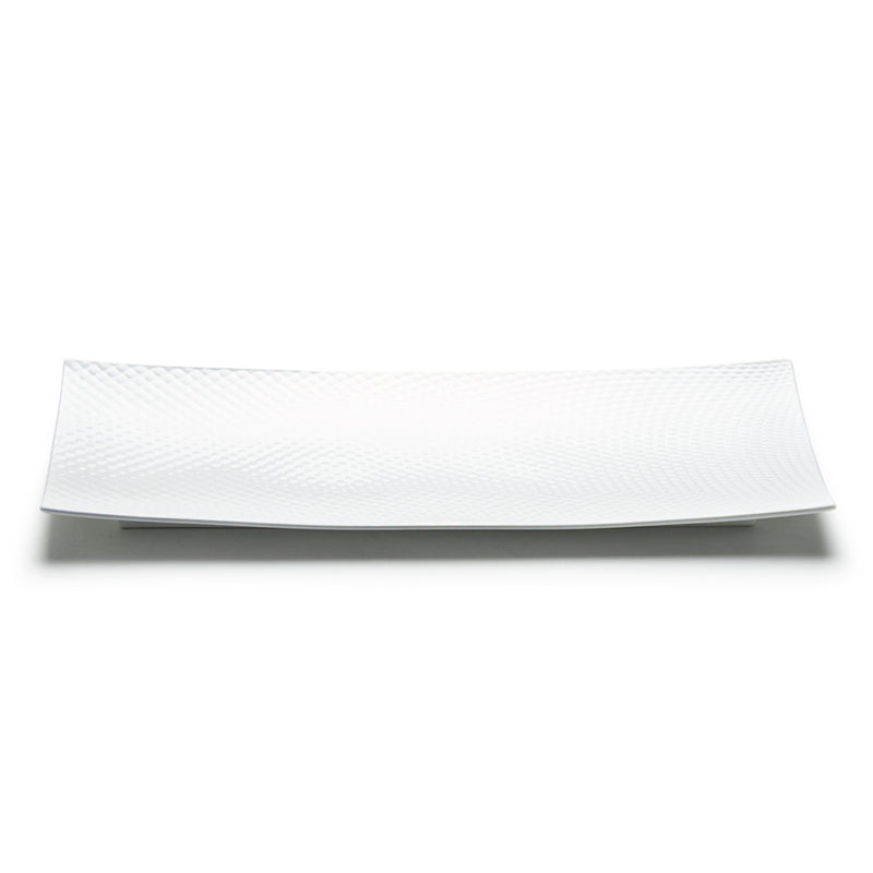 Front view of the A006-63 rectangular platter and its raised ends
