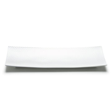 18"x6-1/2" Rectangular Plate Sunflower, White Ceramic