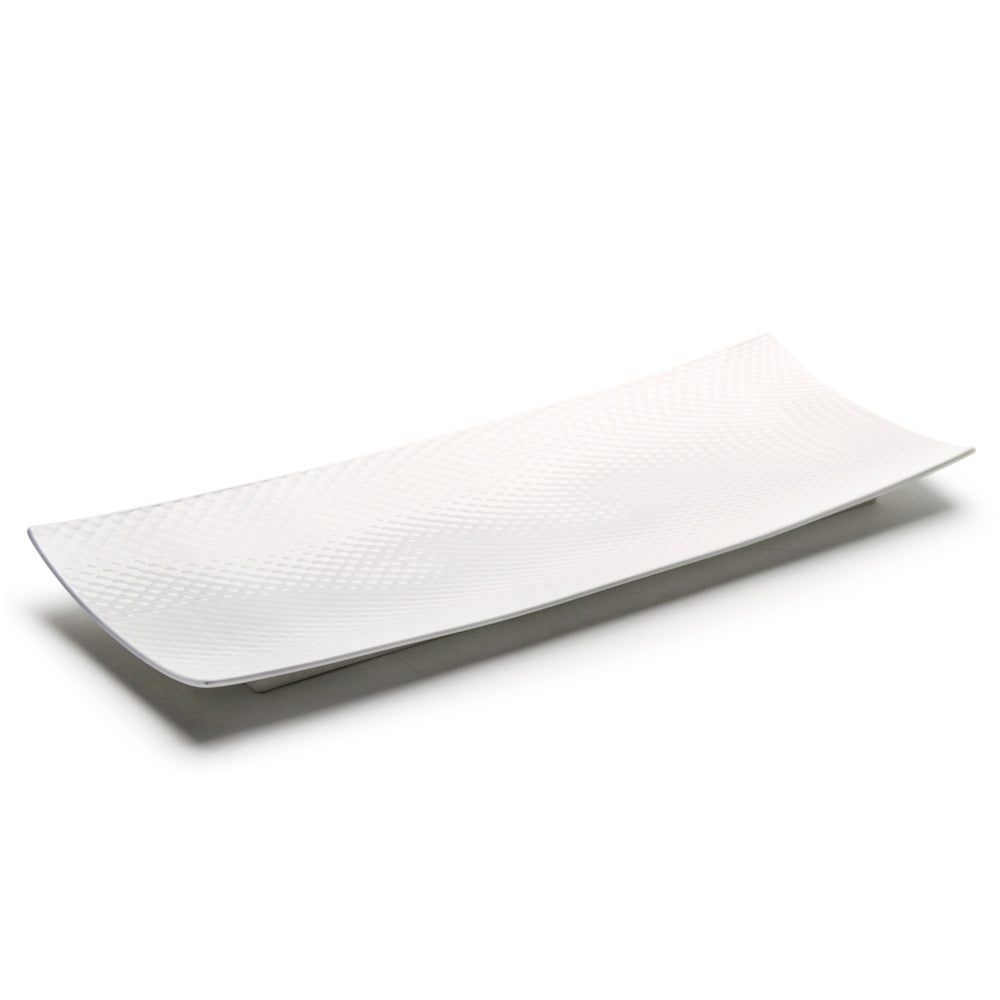 18"x6-1/2" Rectangular Plate Sunflower, White Ceramic