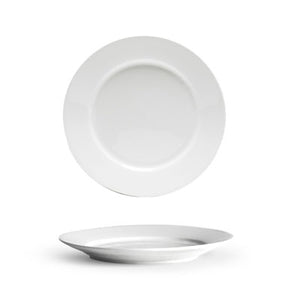 11"D Round Plate , White Ceramic