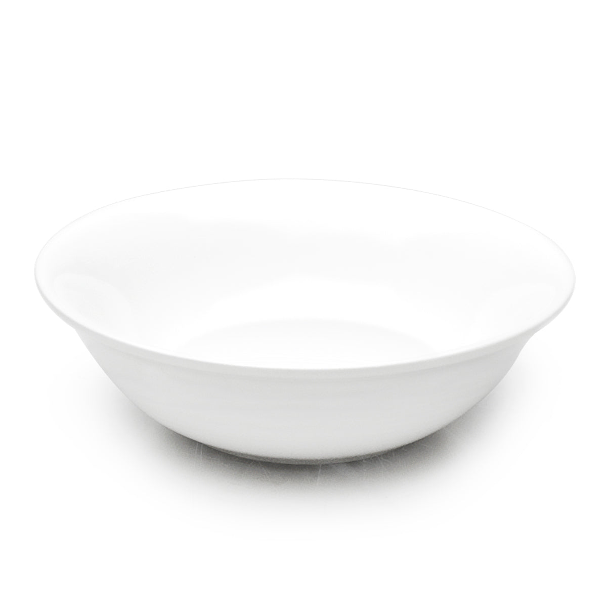 6"D Round Salad Bowl, White Ceramic