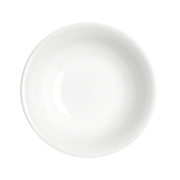 6"D Round Salad Bowl, White Ceramic