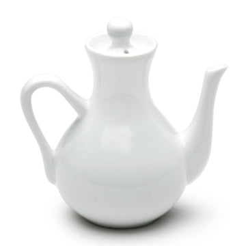 3-3/4"H Sauce Pot, White Ceramic
