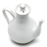 3-3/4"H Sauce Pot, White Ceramic