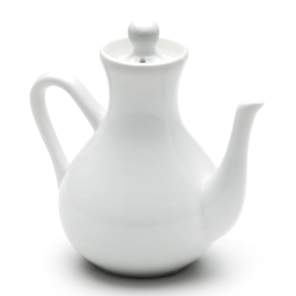 3-3/4"H Sauce Pot, White Ceramic