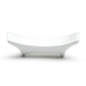 Rectangular Chopstick Rest, White Ceramic