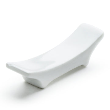 Rectangular Chopstick Rest, White Ceramic