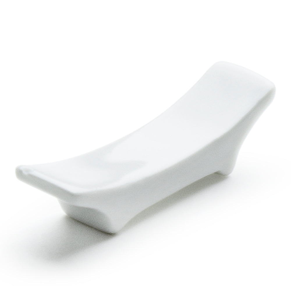 Rectangular Chopstick Rest, White Ceramic