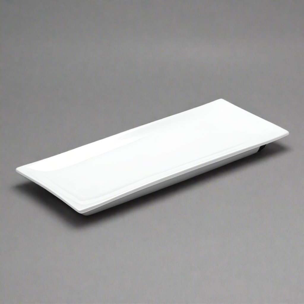 10-1/2"x4" Rectangular Dish, White Ceramic