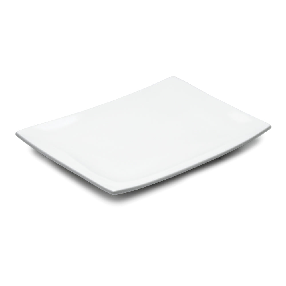 11-3/4" Rectangular Plate, White Ceramic