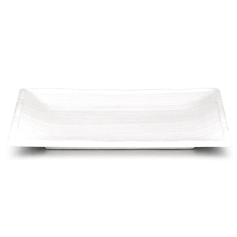 Front profile of the A0941 white rectangular plate and gently raised sides