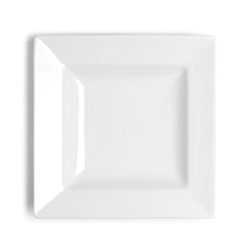 8" Square Plate, White Ceramic