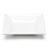 10" Square Deep Plate, White Ceramic
